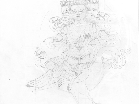 BRAHMAN-tib.-TSANG-PA_1998-2001_Bleistift-auf-Papier_48-x-36-cm-