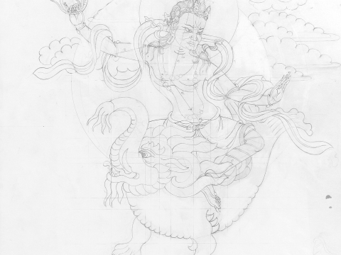 WARUNA-tib.-CHULHA_1998-2001_Bleistift-auf-Papier_48-x-36-cm-